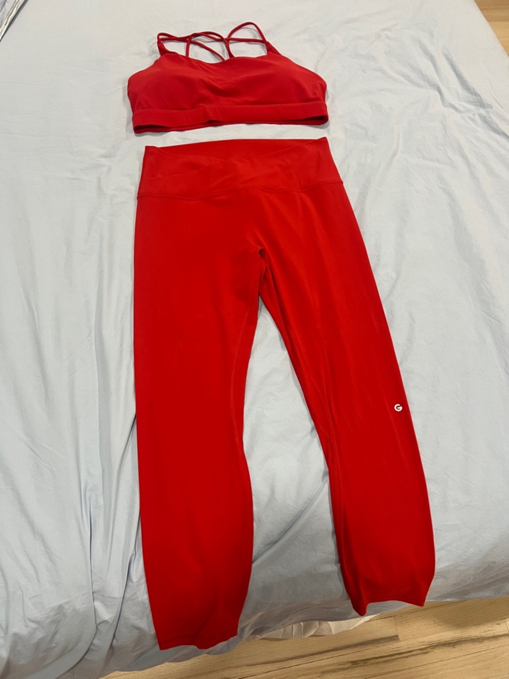 Women's Red Active Sports Bra & Leggings Set